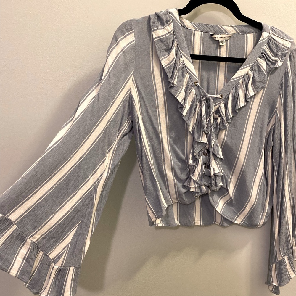 Worn Once striped flowy blouse